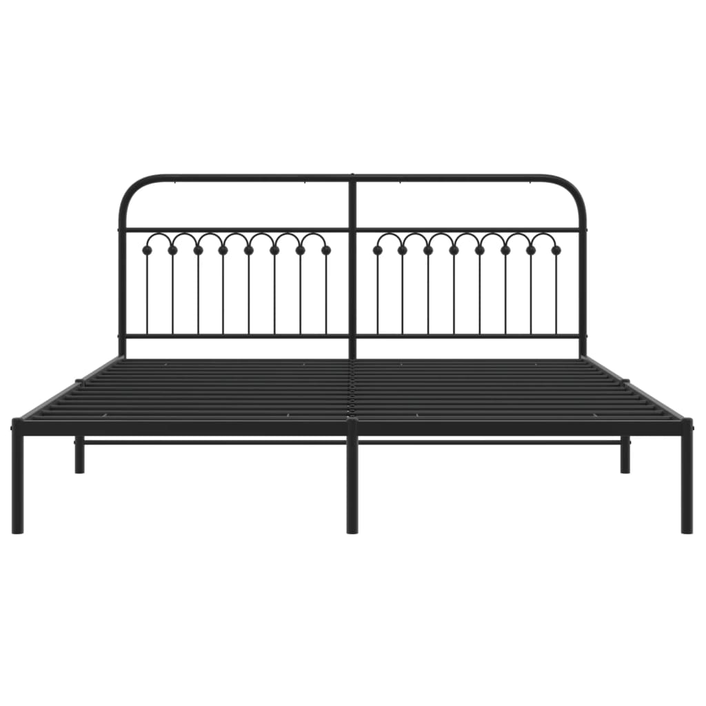 sengeramme med sengegavl 183x213 cm metal sort