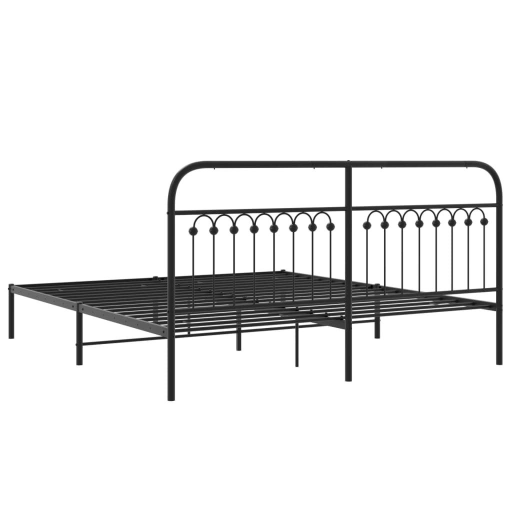sengeramme med sengegavl 183x213 cm metal sort