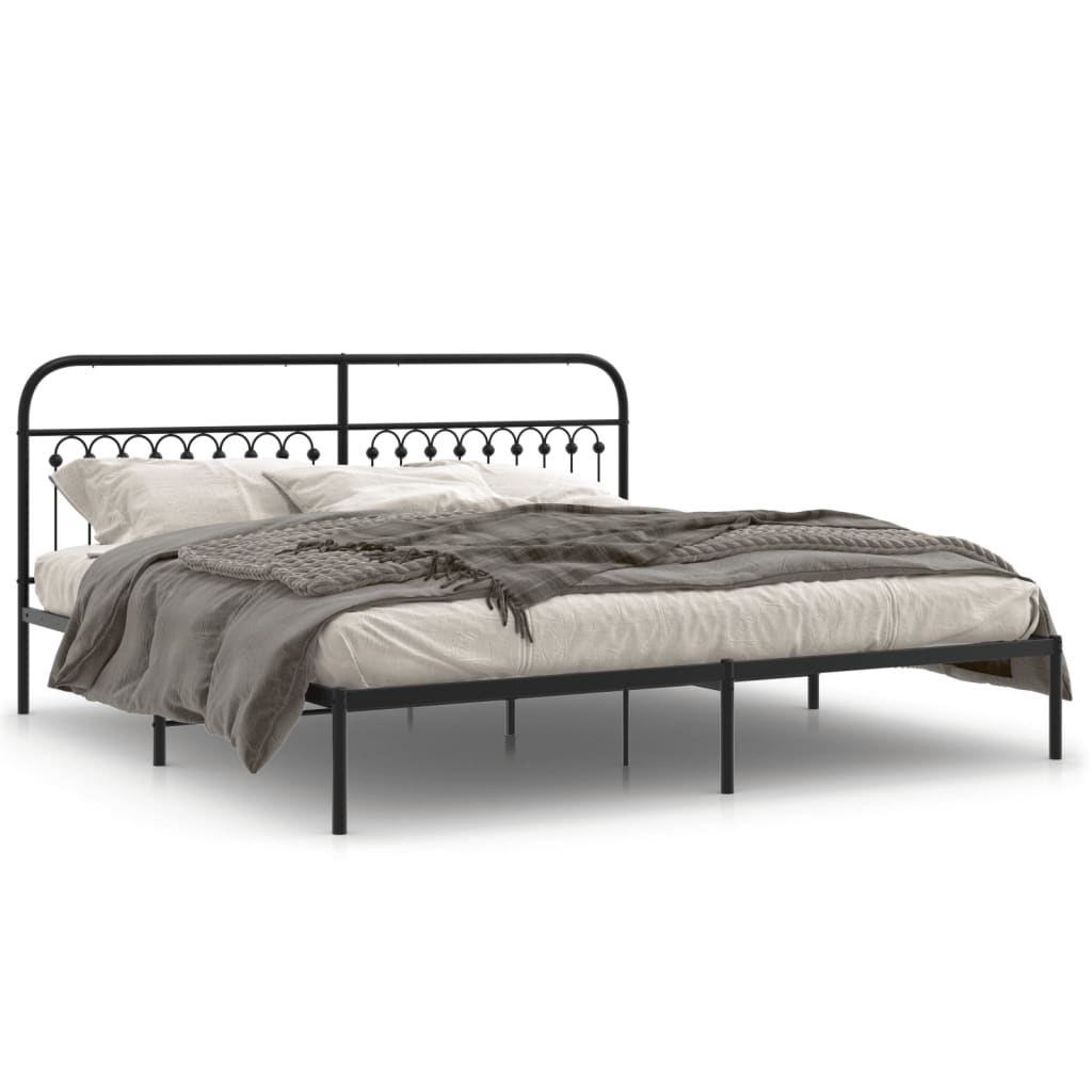 sengeramme med sengegavl 193x203 cm metal sort