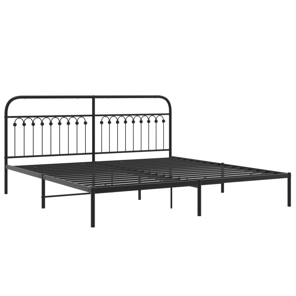 sengeramme med sengegavl 193x203 cm metal sort