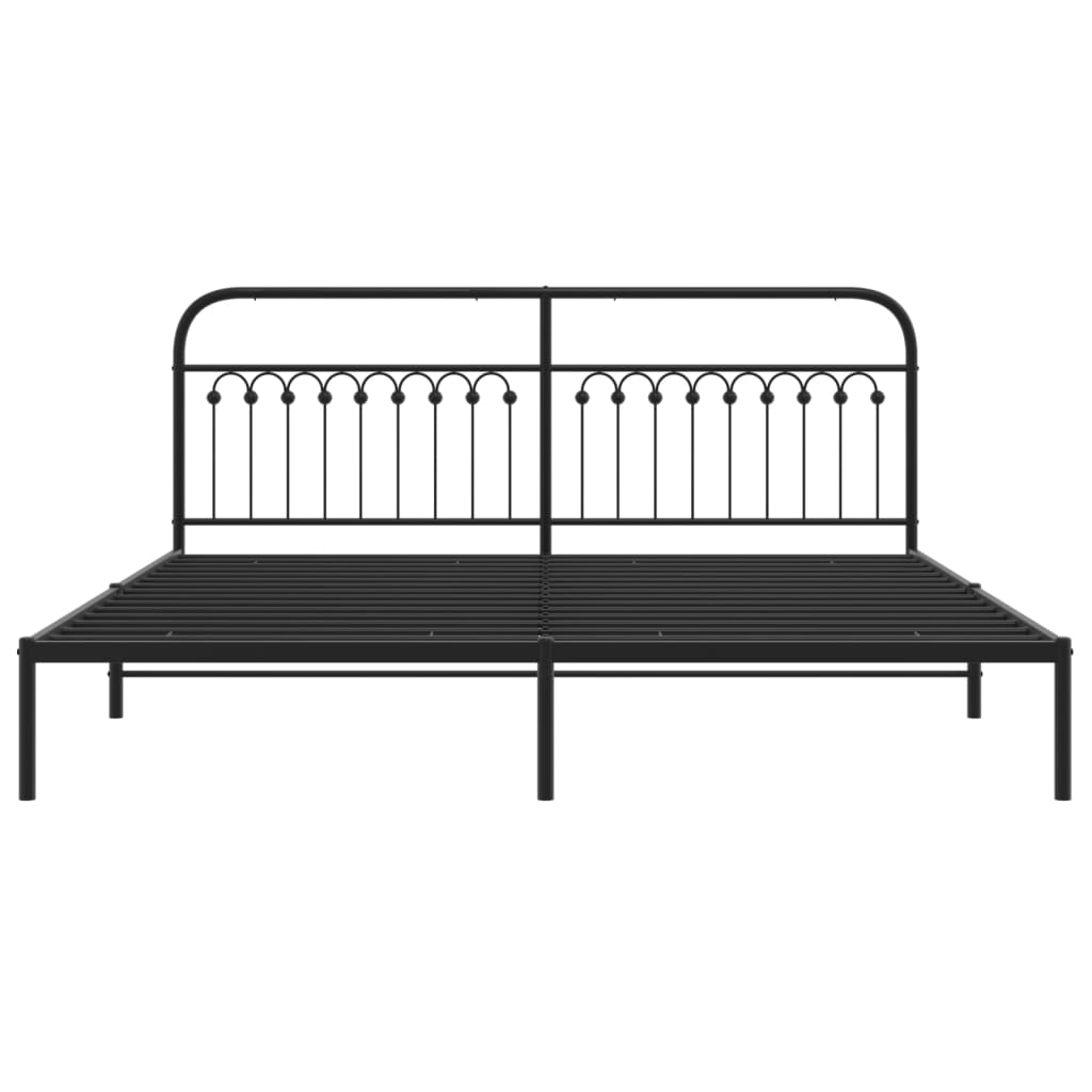 sengeramme med sengegavl 193x203 cm metal sort