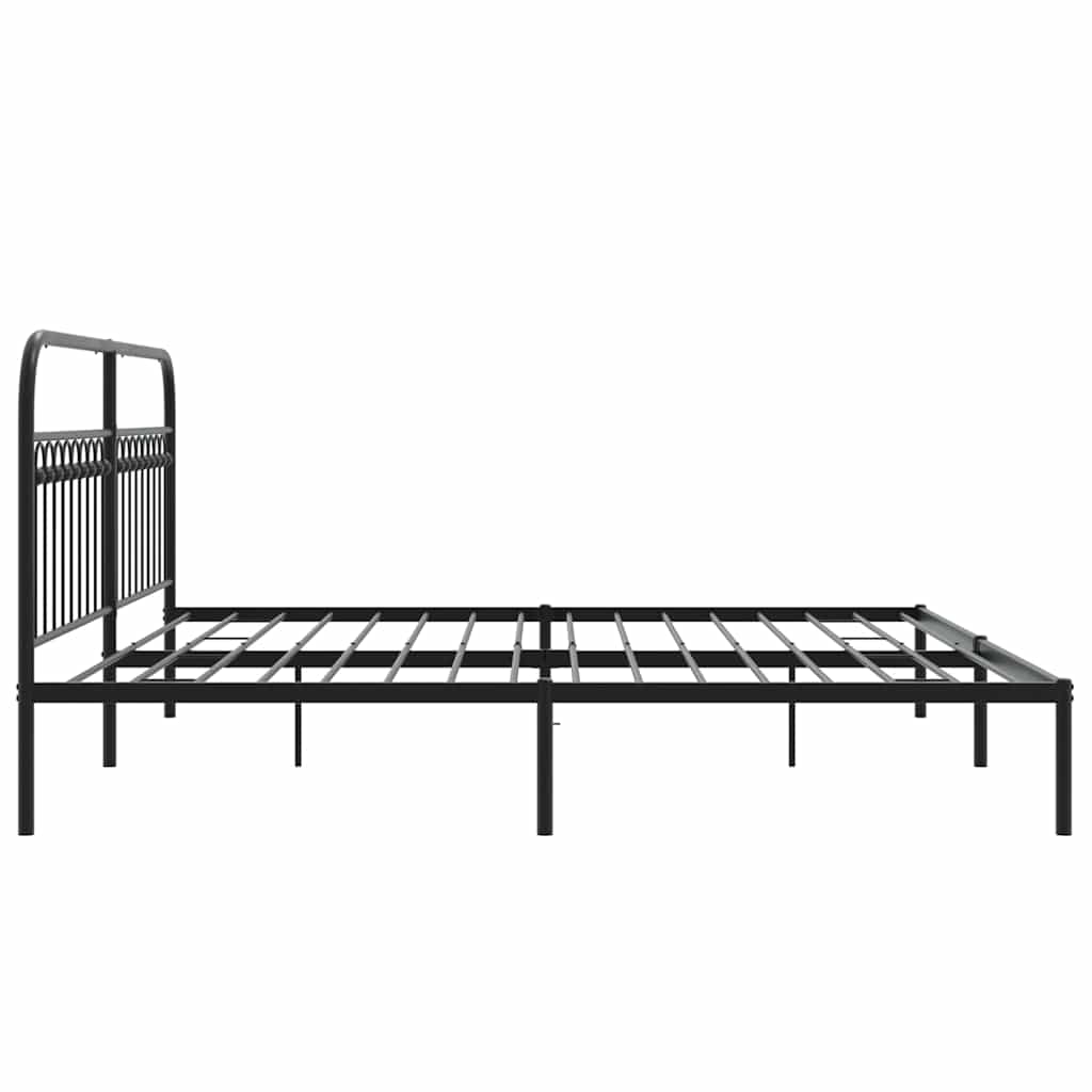 sengeramme med sengegavl 200x200 cm metal sort