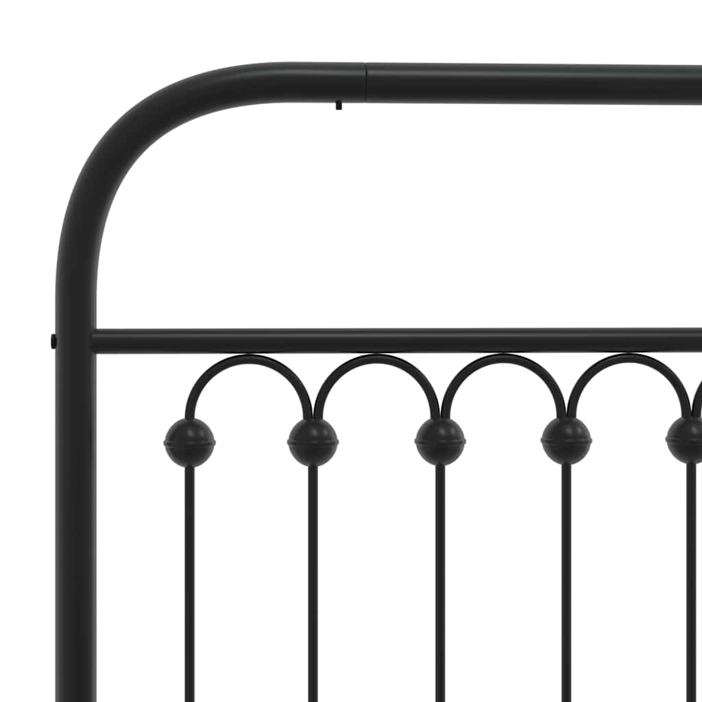 sengeramme med sengegavl 200x200 cm metal sort