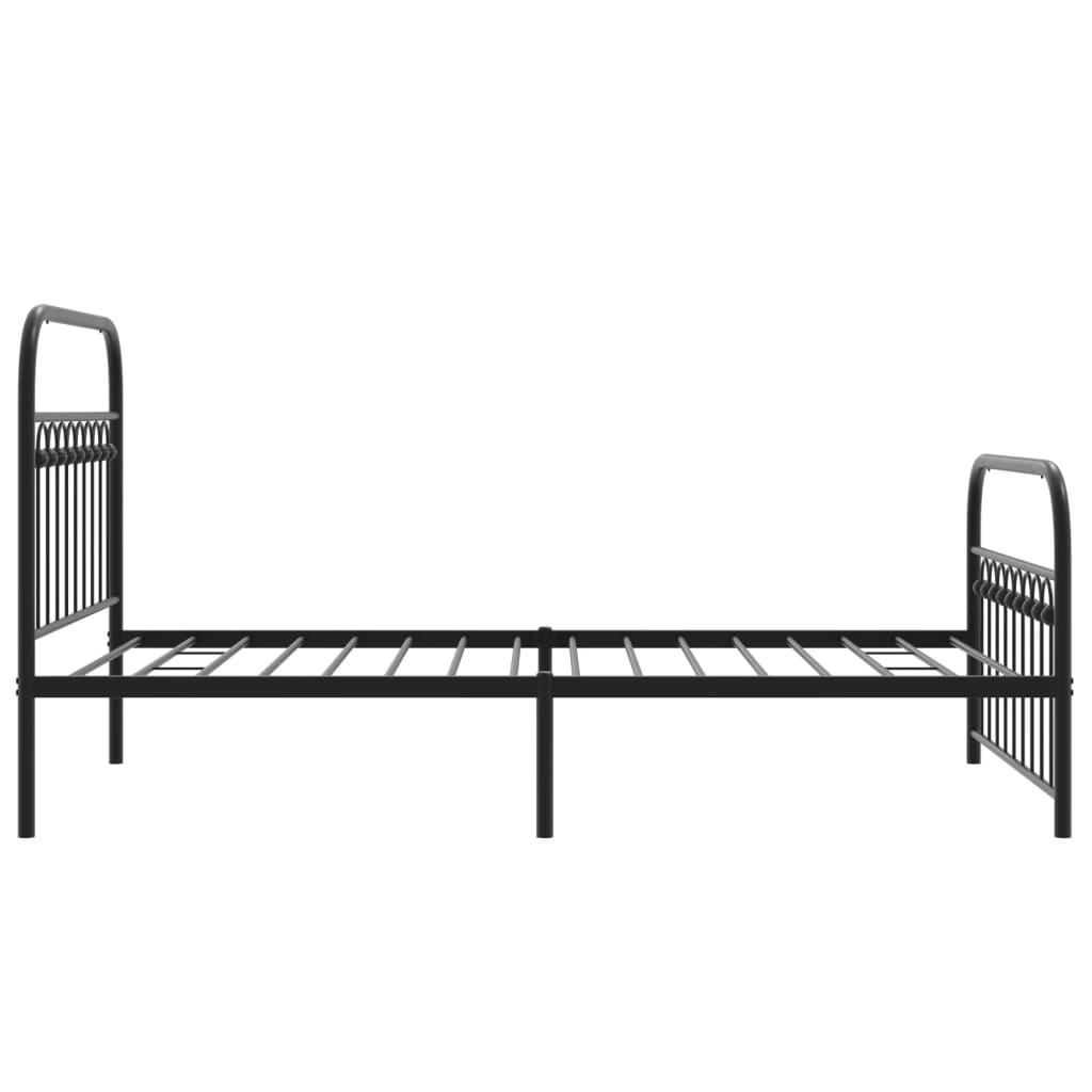 sengeramme med sengegavl og fodgærde 100x190 cm metal sort