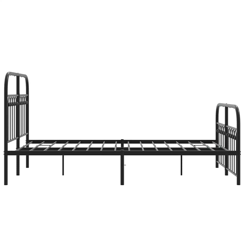 sengeramme med sengegavl og fodgærde 120x190 cm metal sort