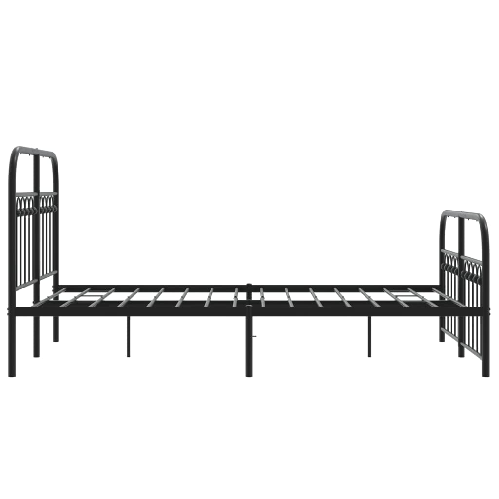 sengeramme med sengegavl og fodgærde 120x200 cm metal sort