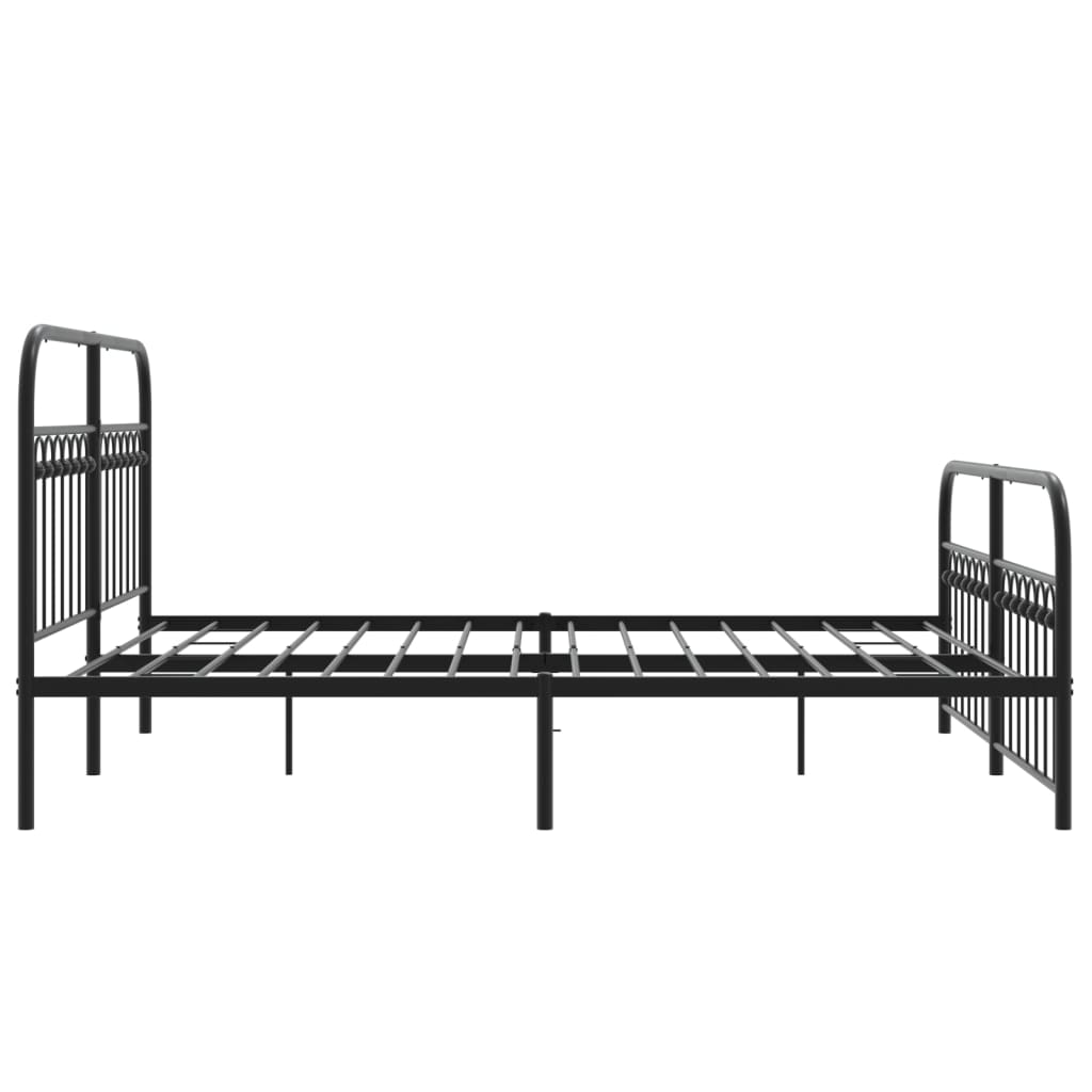 sengeramme med sengegavl og fodgærde 150x200 cm metal sort