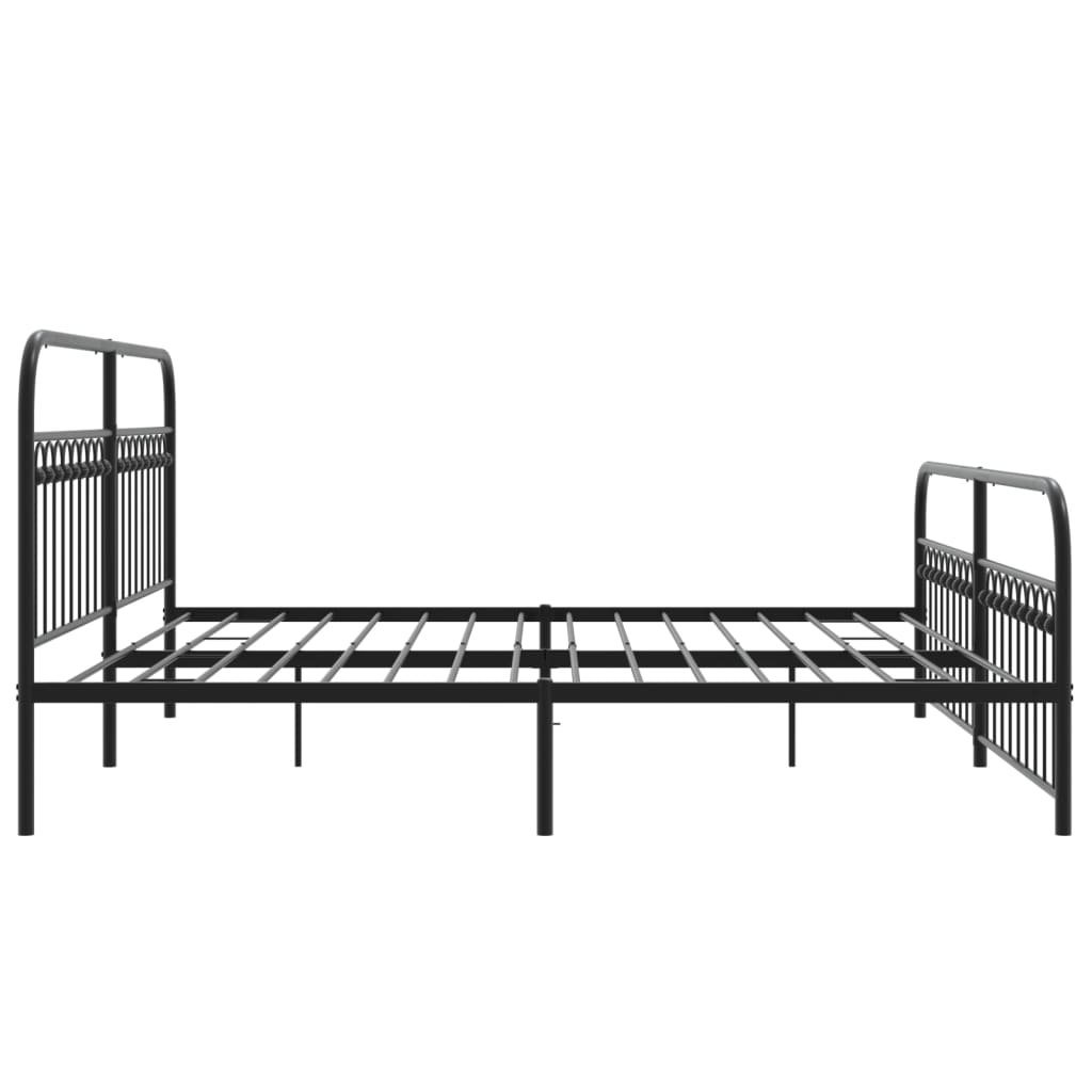 sengeramme med sengegavl og fodgærde 193x203 cm metal sort