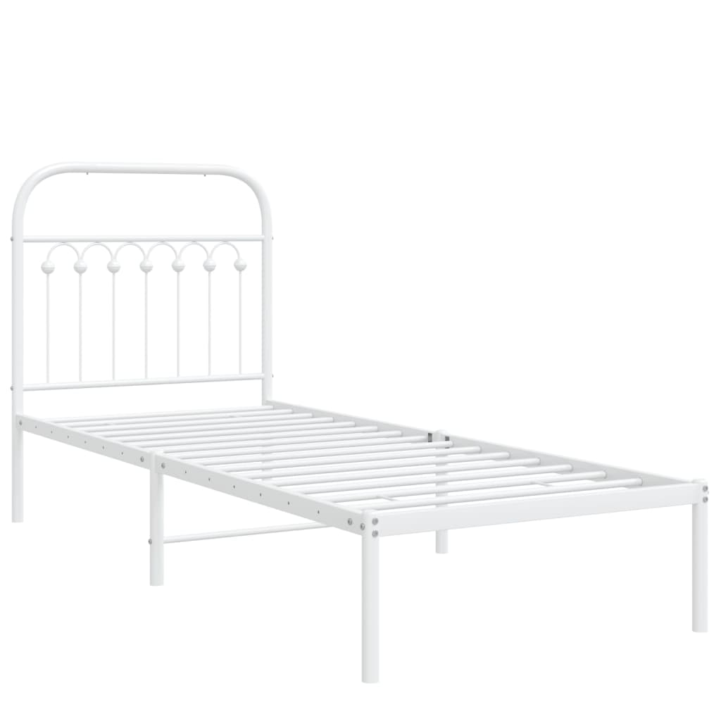 sengeramme uden madras med hovedgærde 75x190 cm hvid