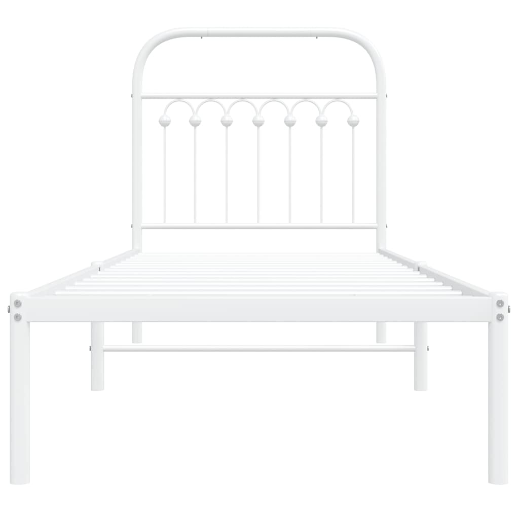 sengeramme uden madras med hovedgærde 75x190 cm hvid