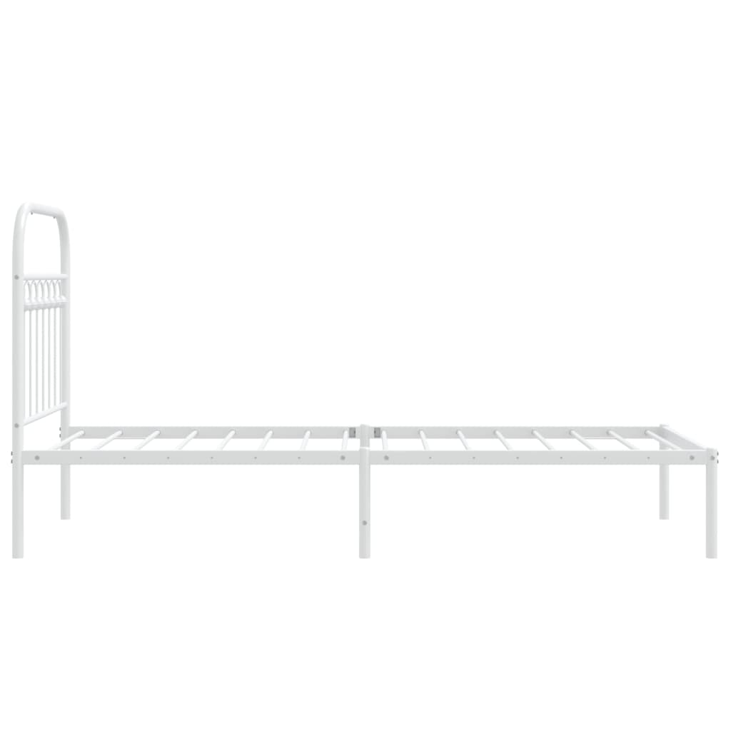 sengeramme uden madras med hovedgærde 75x190 cm hvid