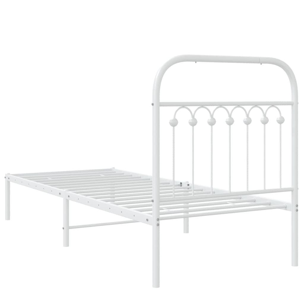 sengeramme uden madras med hovedgærde 75x190 cm hvid