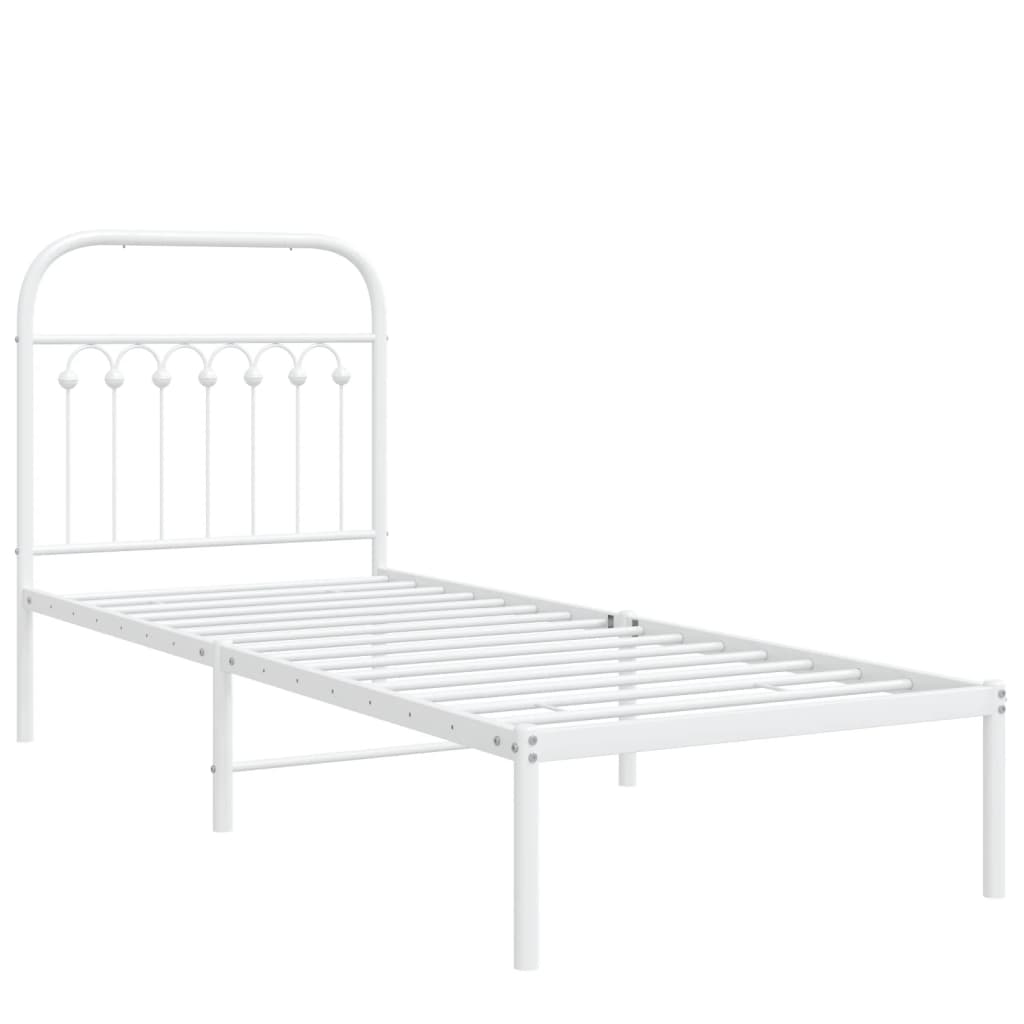 sengeramme med sengegavl 80x200 cm metal hvid