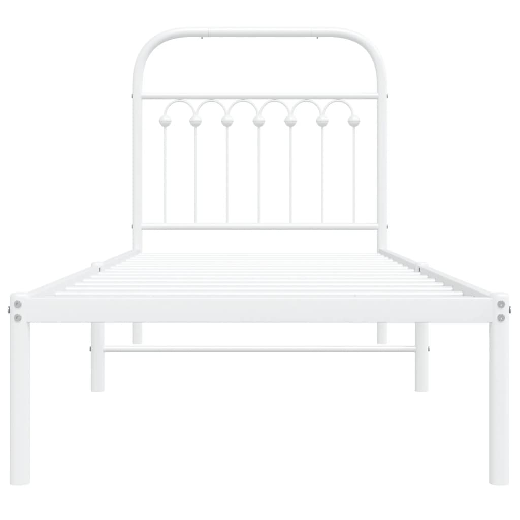 sengeramme med sengegavl 80x200 cm metal hvid