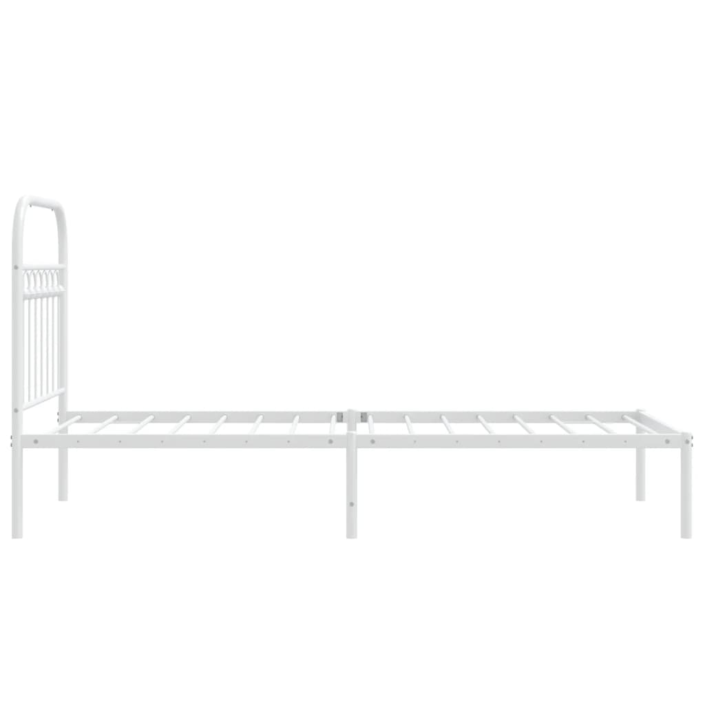 sengeramme med sengegavl 80x200 cm metal hvid
