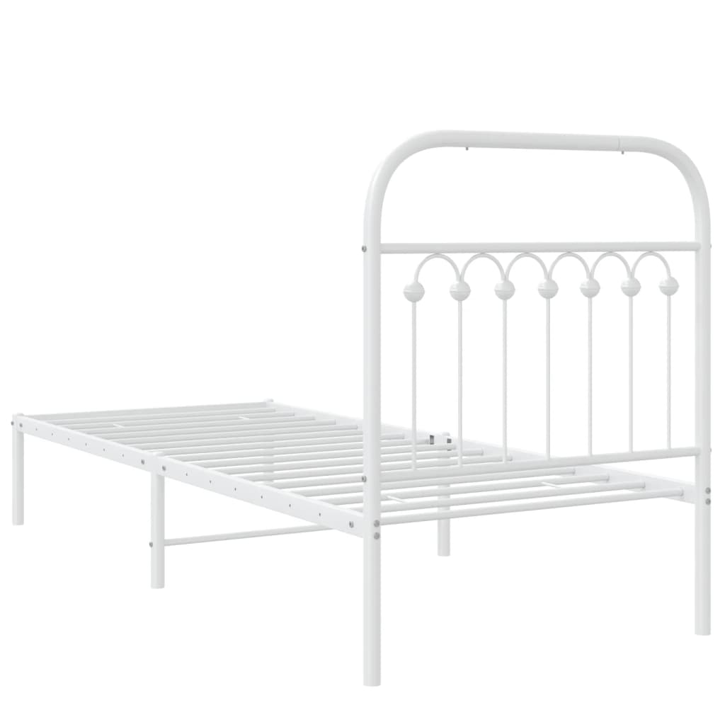sengeramme med sengegavl 80x200 cm metal hvid