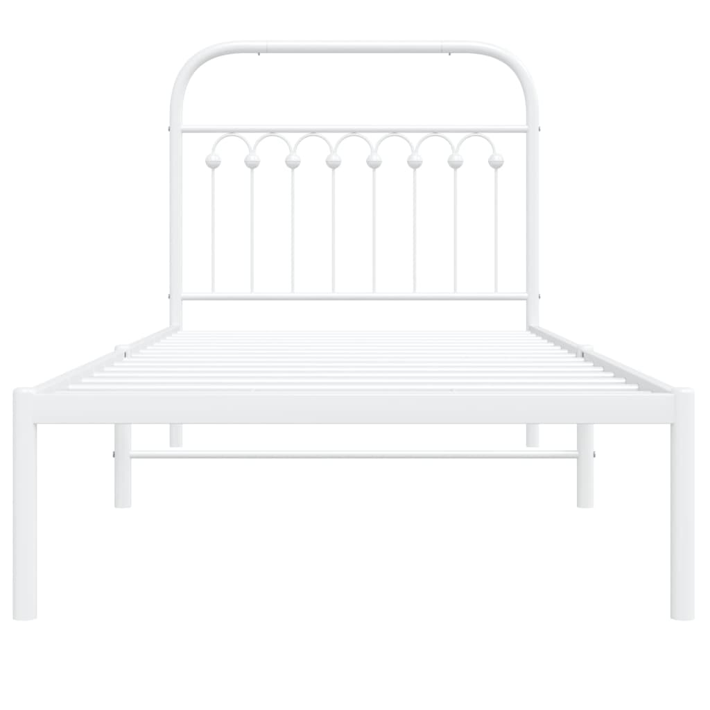 sengeramme med sengegavl 90x190 cm metal hvid