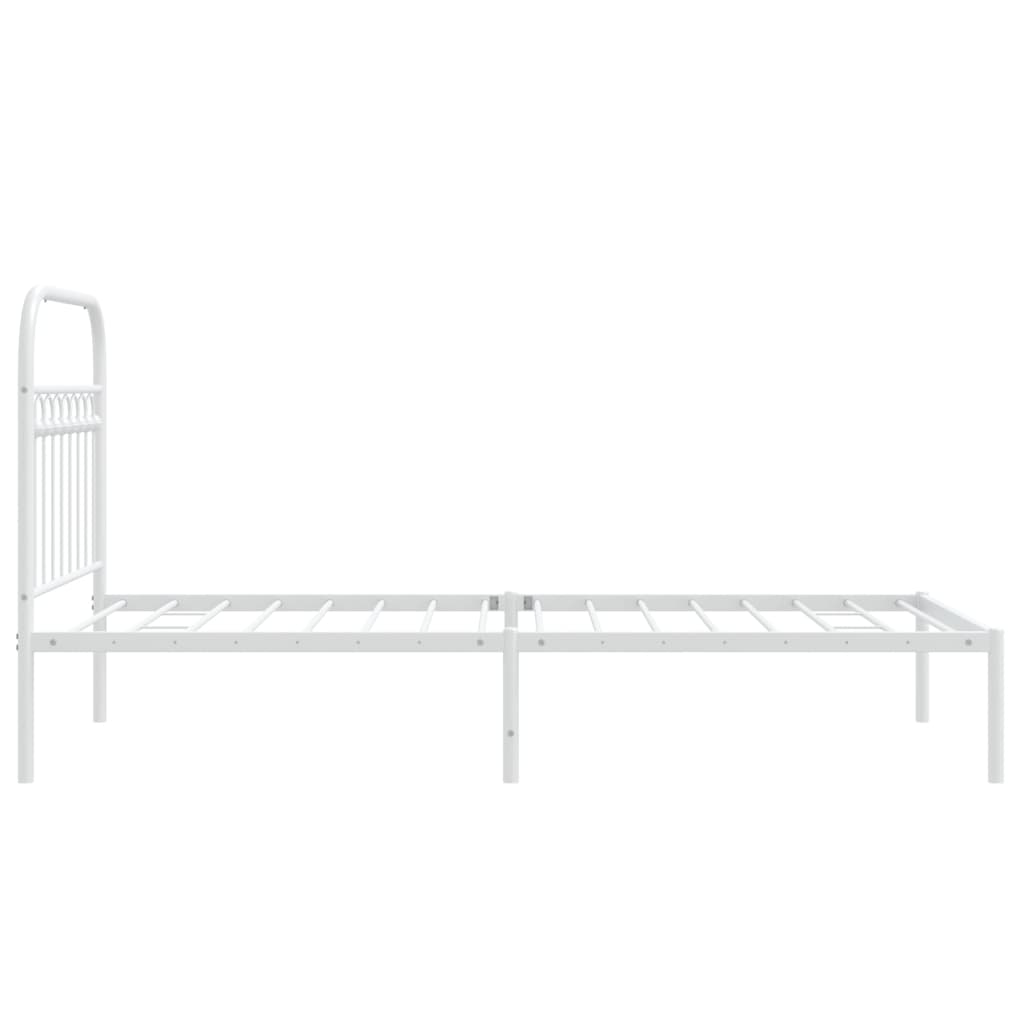 sengeramme med sengegavl 90x190 cm metal hvid