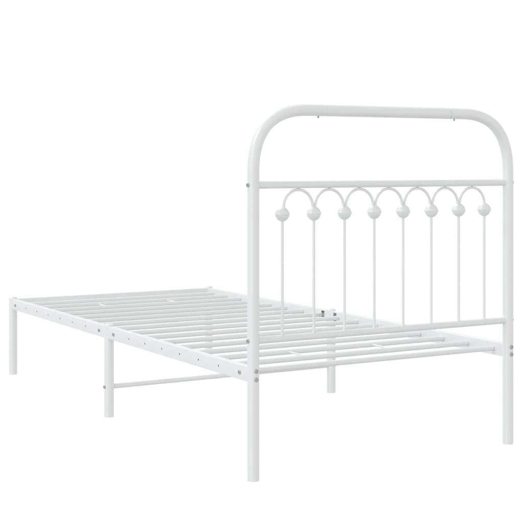 sengeramme med sengegavl 90x190 cm metal hvid