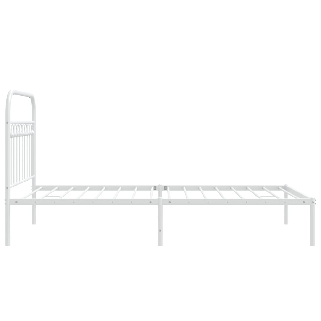 sengeramme med sengegavl 100x190 cm metal hvid