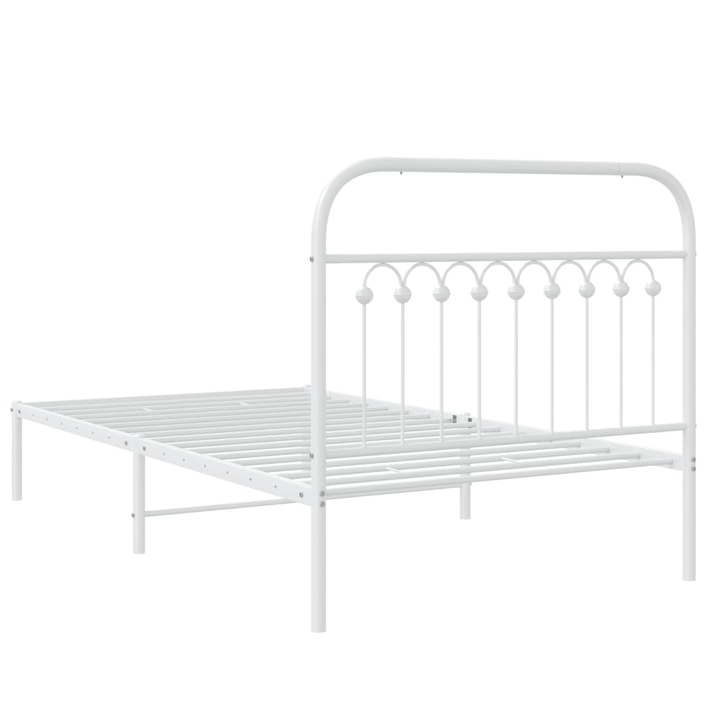 sengeramme med sengegavl 100x190 cm metal hvid