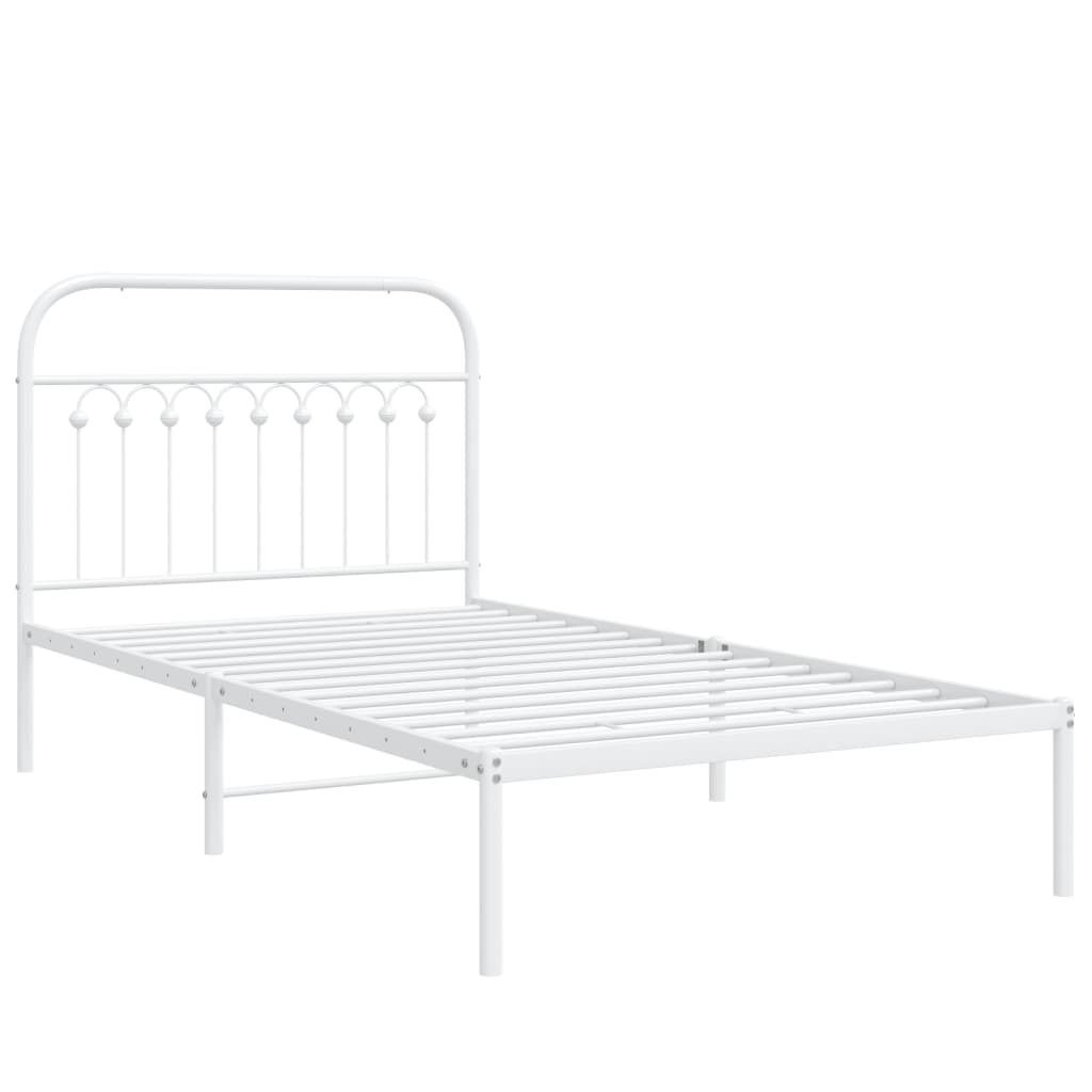 sengeramme med sengegavl 100x200 cm metal hvid