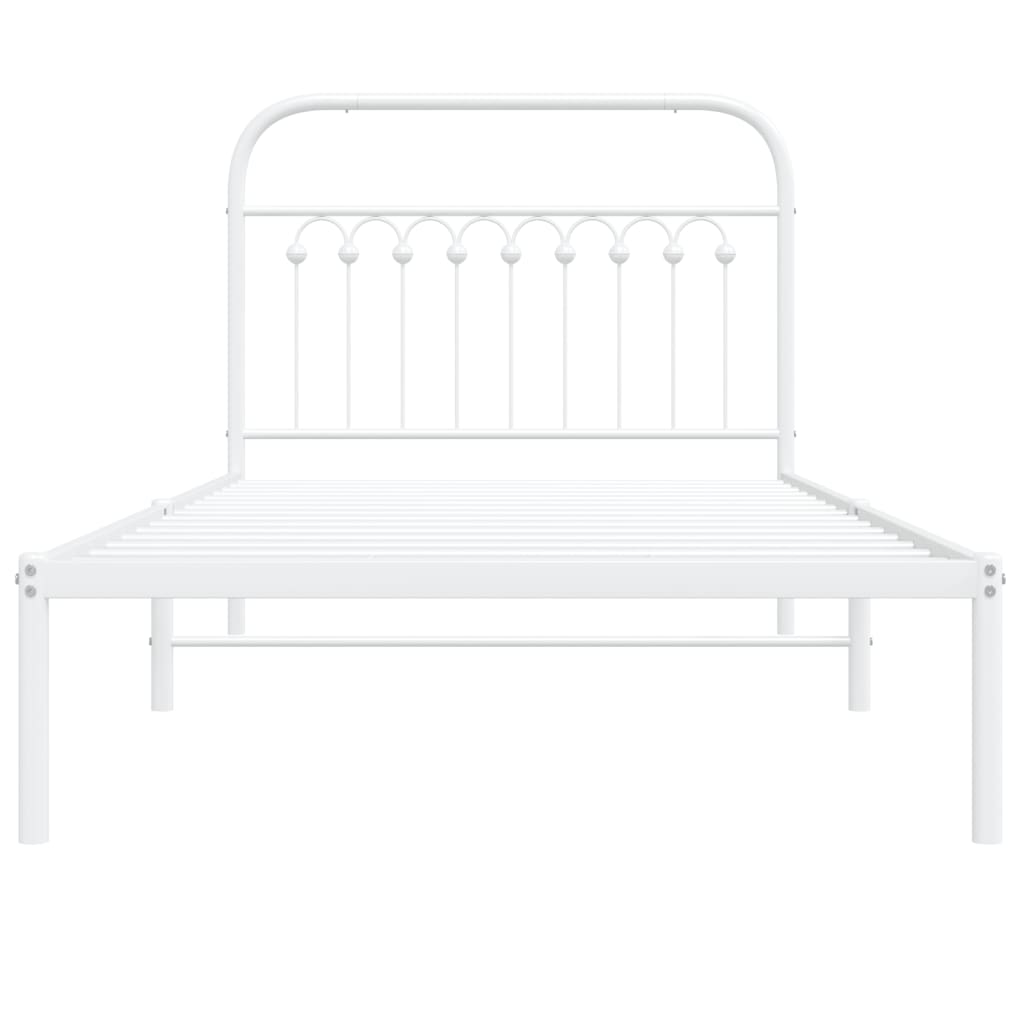 sengeramme med sengegavl 100x200 cm metal hvid