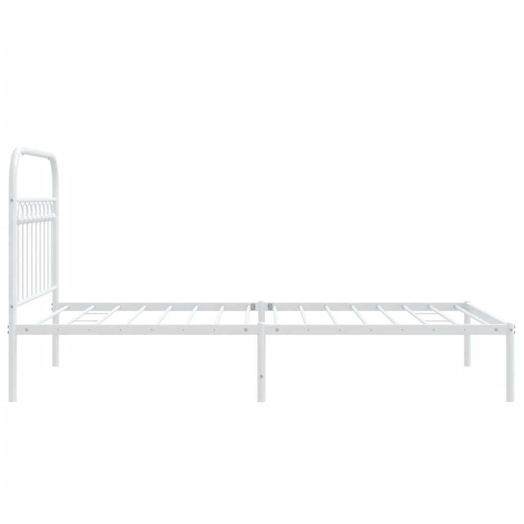 sengeramme med sengegavl 100x200 cm metal hvid
