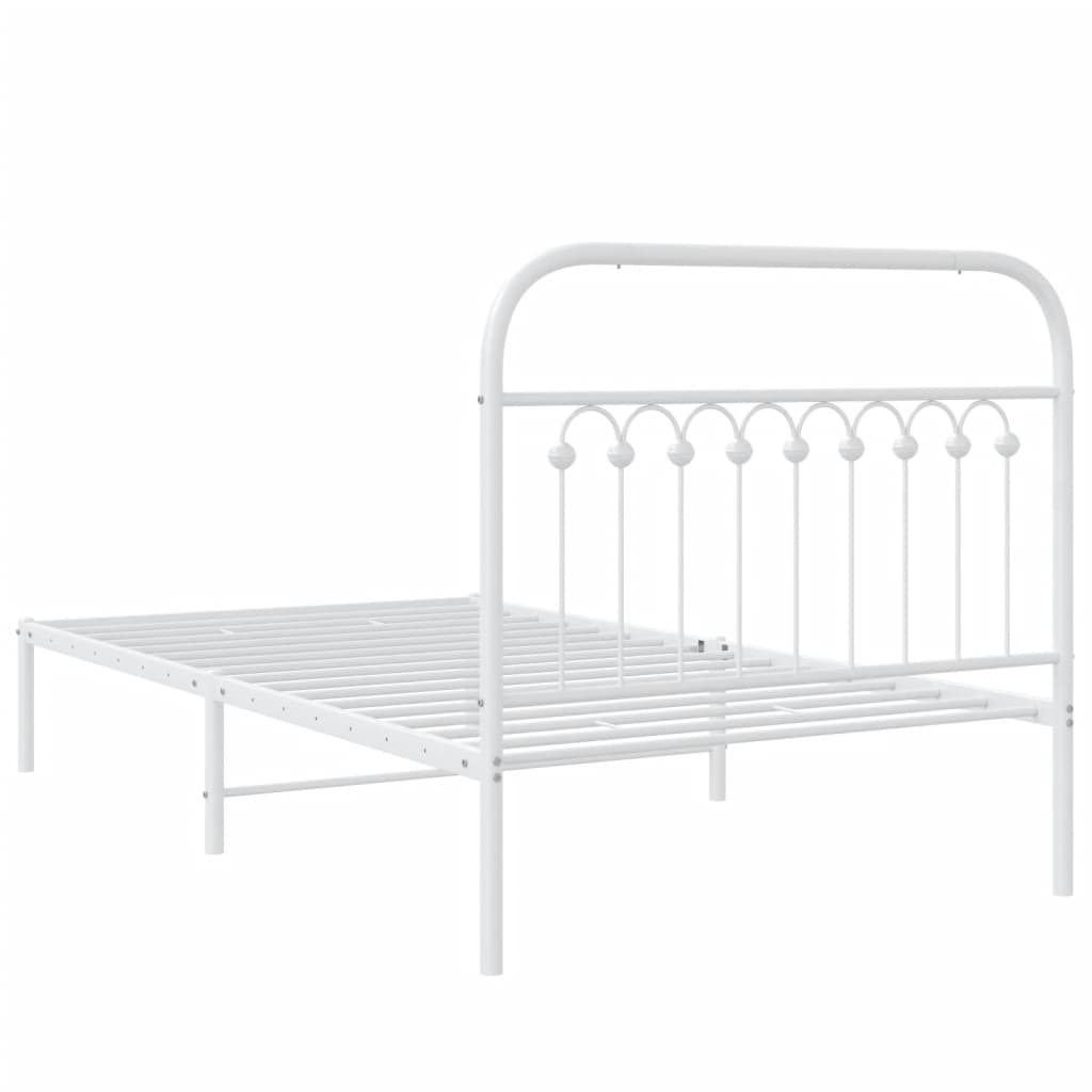 sengeramme med sengegavl 100x200 cm metal hvid
