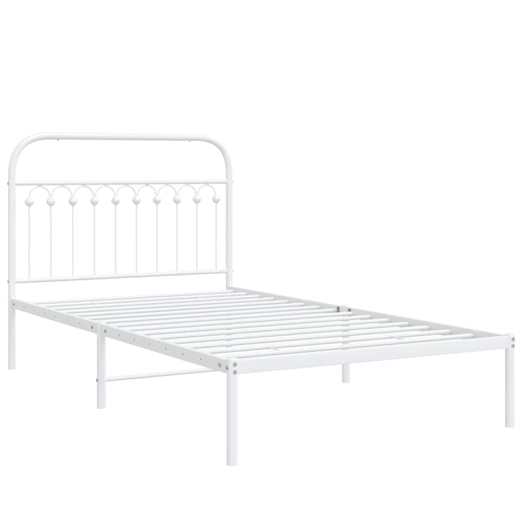 sengeramme med sengegavl 107x203 cm metal hvid