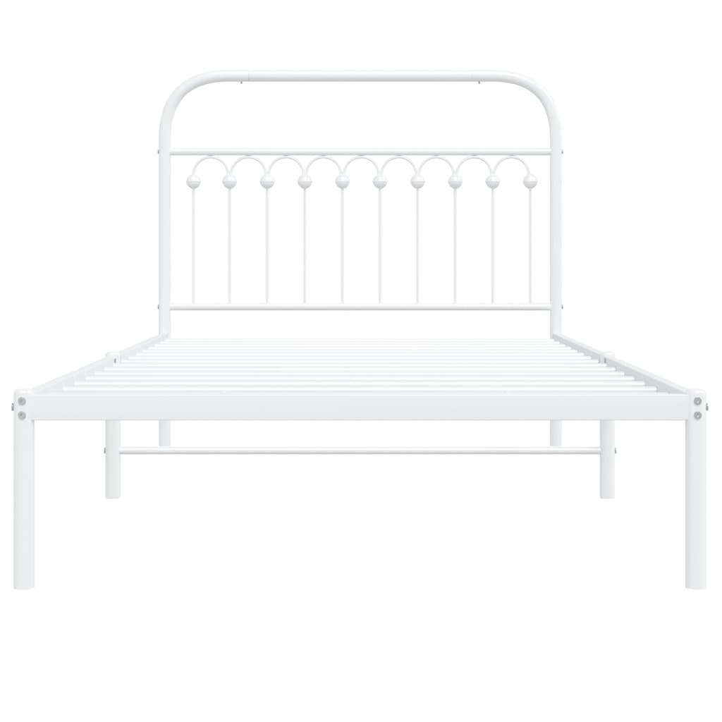 sengeramme med sengegavl 107x203 cm metal hvid