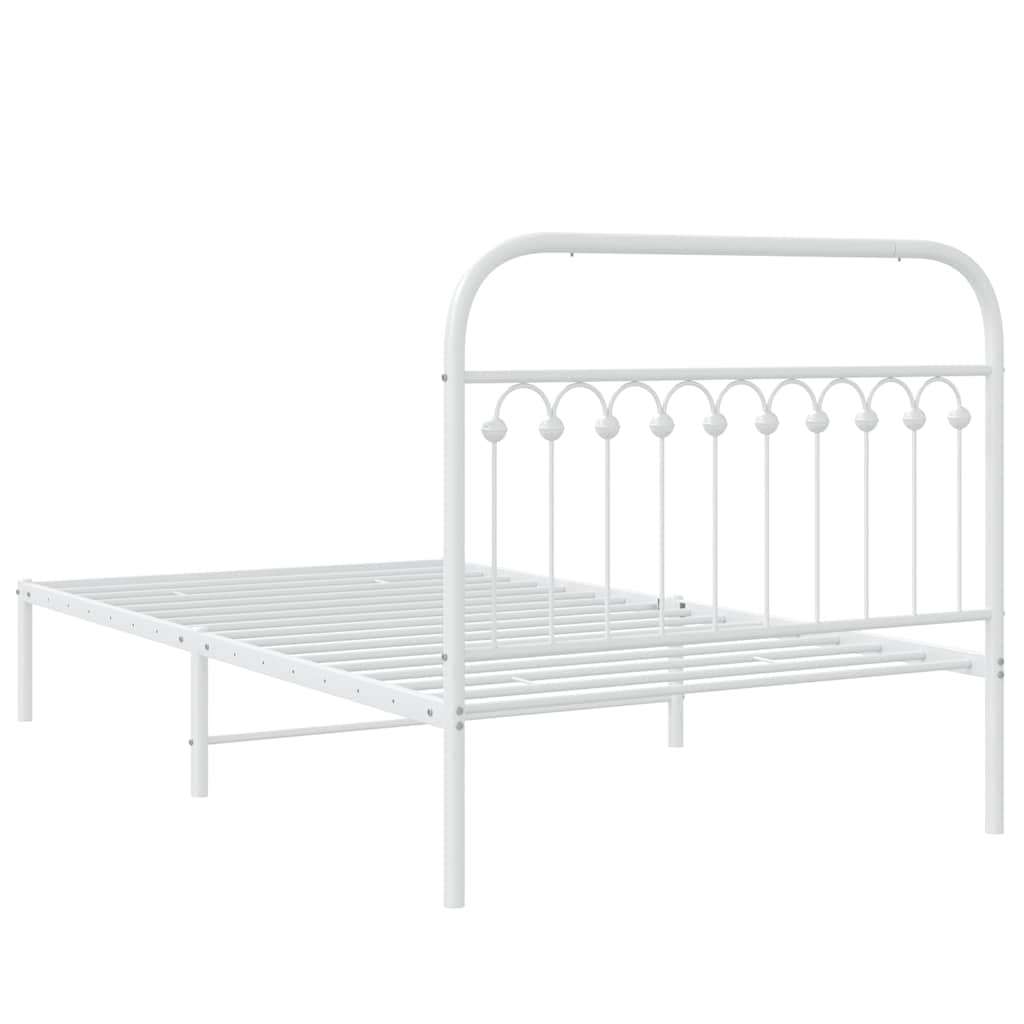sengeramme med sengegavl 107x203 cm metal hvid