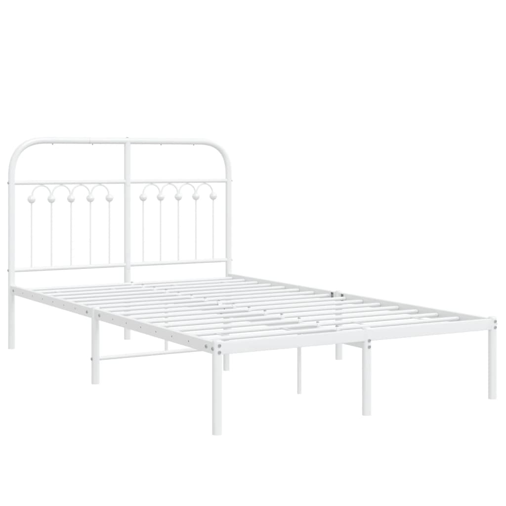 sengeramme med sengegavl 120x190 cm metal hvid