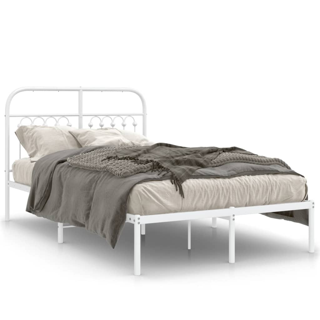 sengeramme med sengegavl 120x200 cm metal hvid