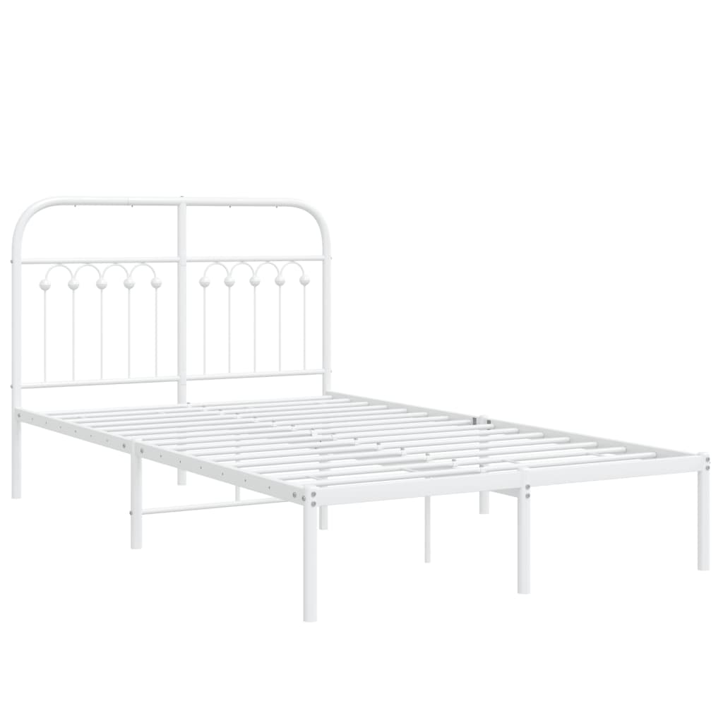 sengeramme med sengegavl 120x200 cm metal hvid