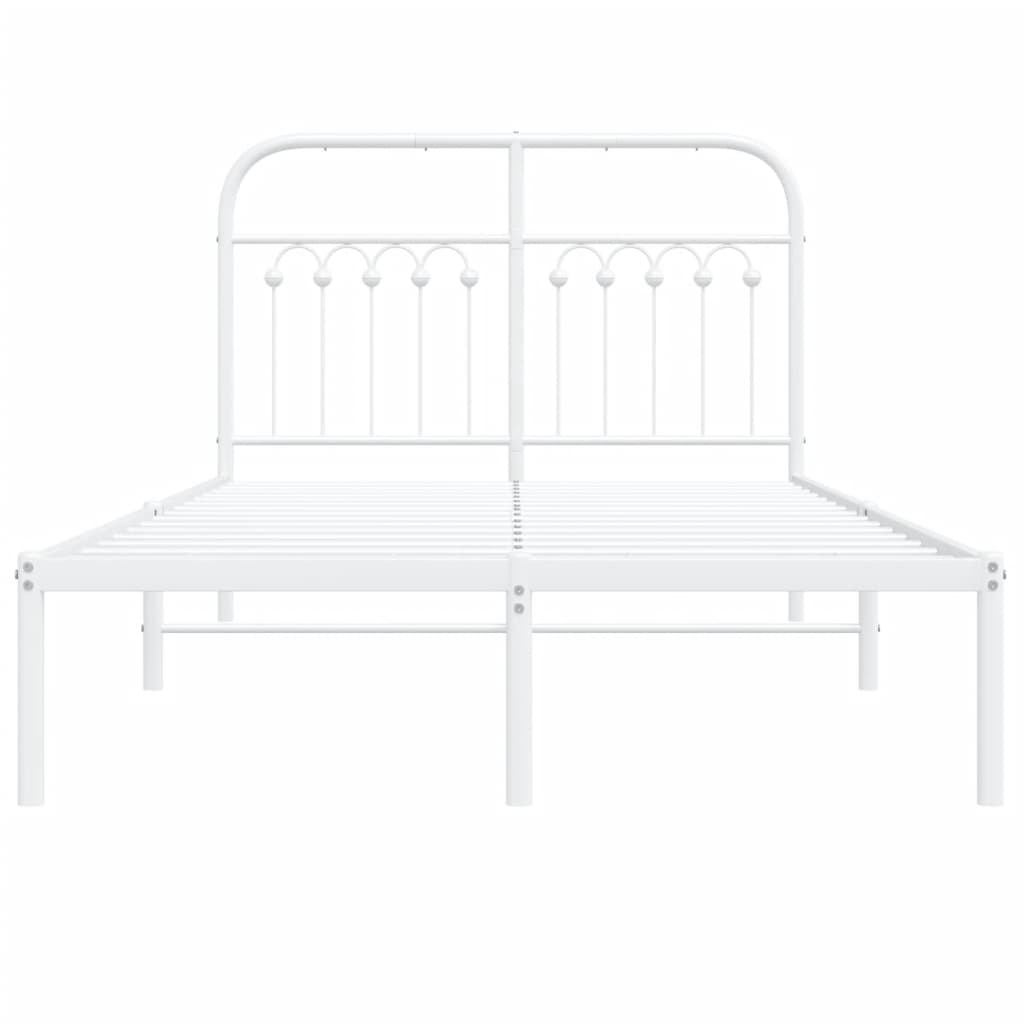sengeramme med sengegavl 120x200 cm metal hvid