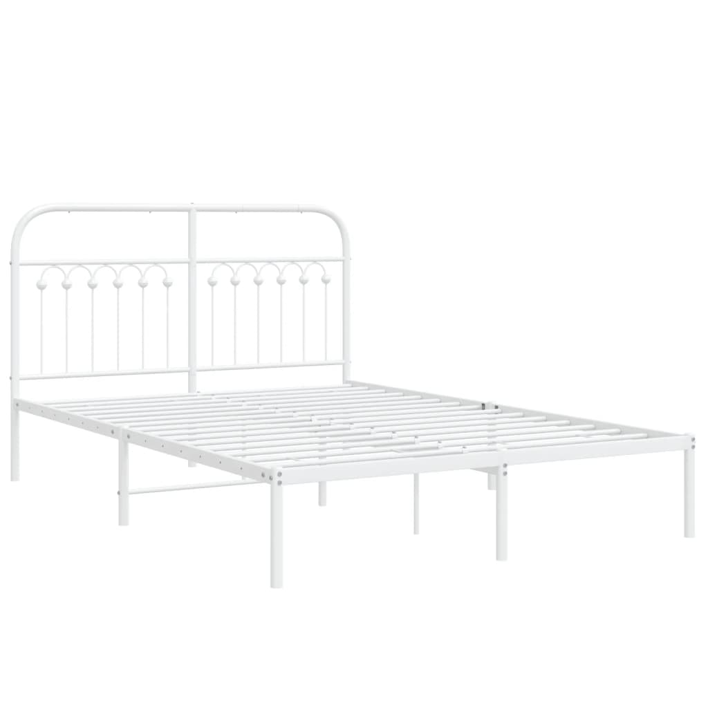 sengeramme med sengegavl 135x190 cm metal hvid