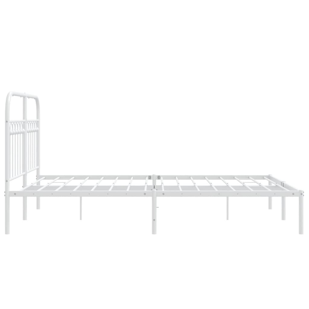 sengeramme med sengegavl 135x190 cm metal hvid