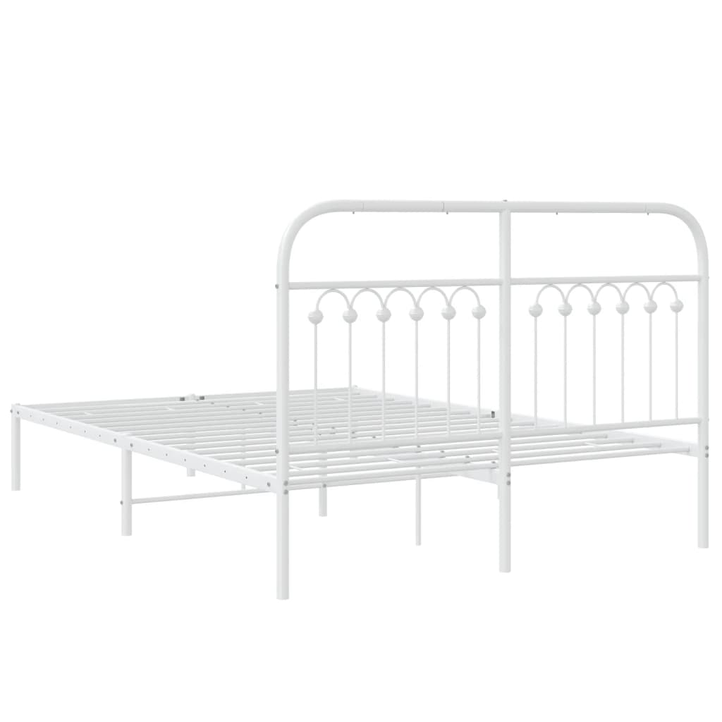 sengeramme med sengegavl 135x190 cm metal hvid