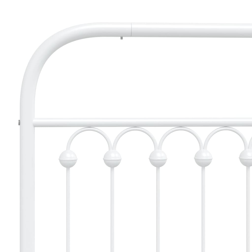 sengeramme med sengegavl 135x190 cm metal hvid