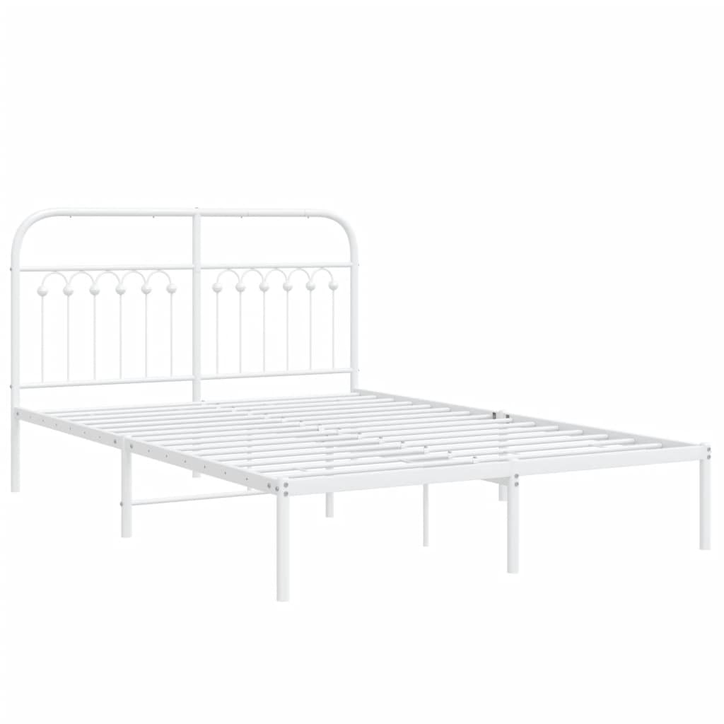 sengeramme med sengegavl 140x190 cm metal hvid