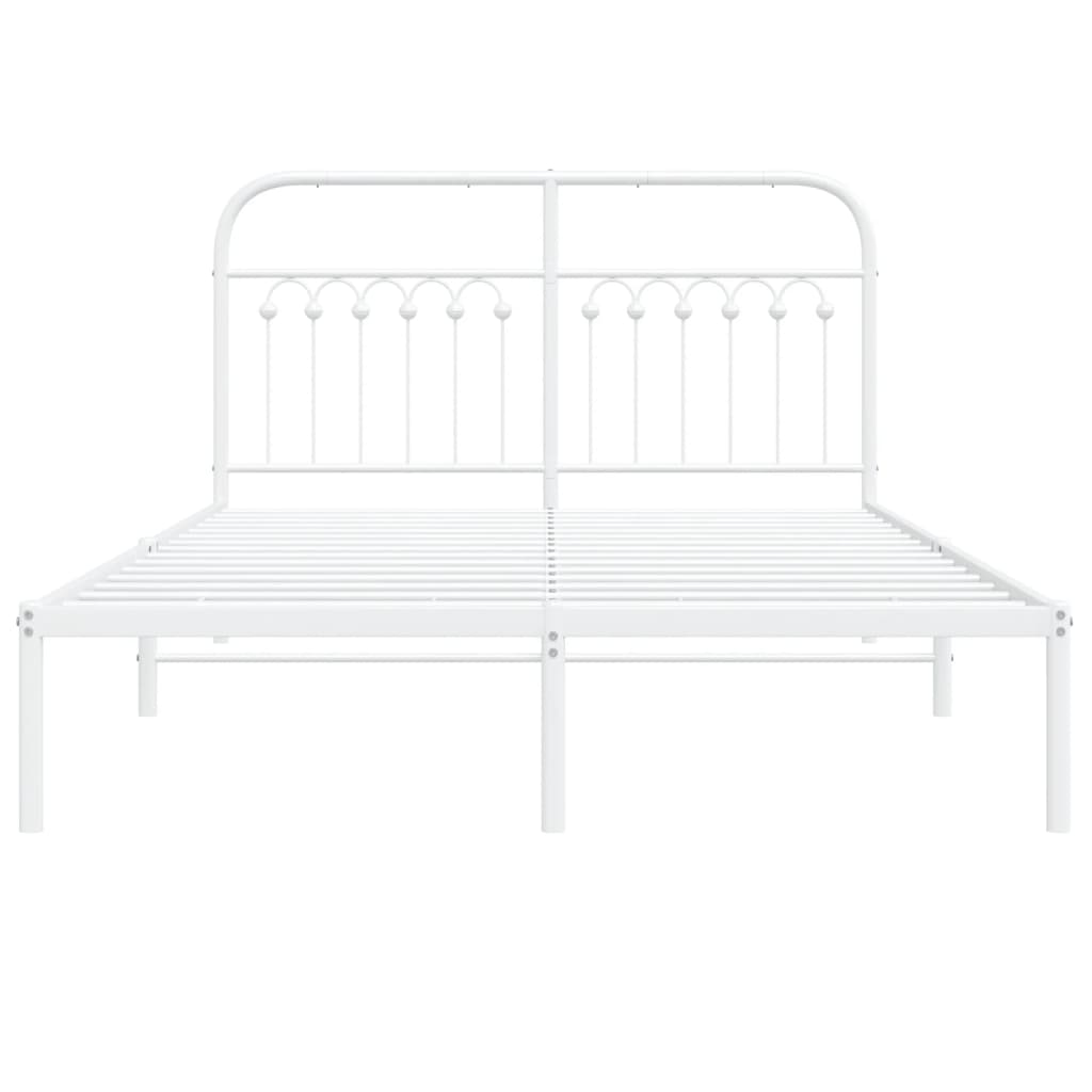 sengeramme med sengegavl 140x190 cm metal hvid
