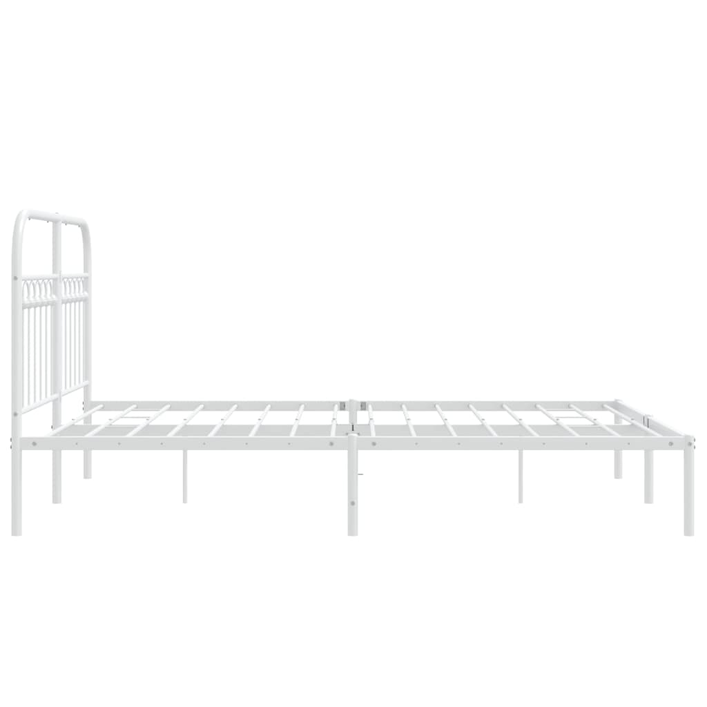 sengeramme med sengegavl 140x190 cm metal hvid