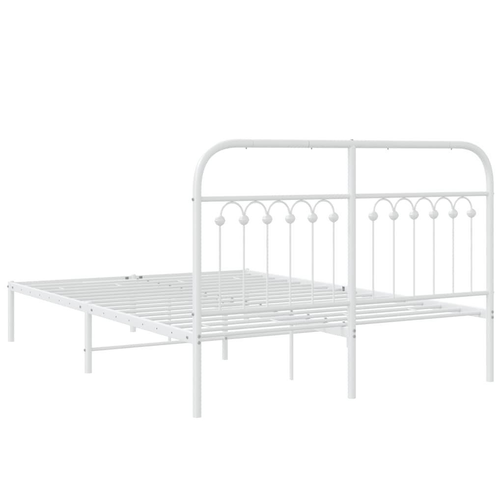 sengeramme med sengegavl 140x190 cm metal hvid