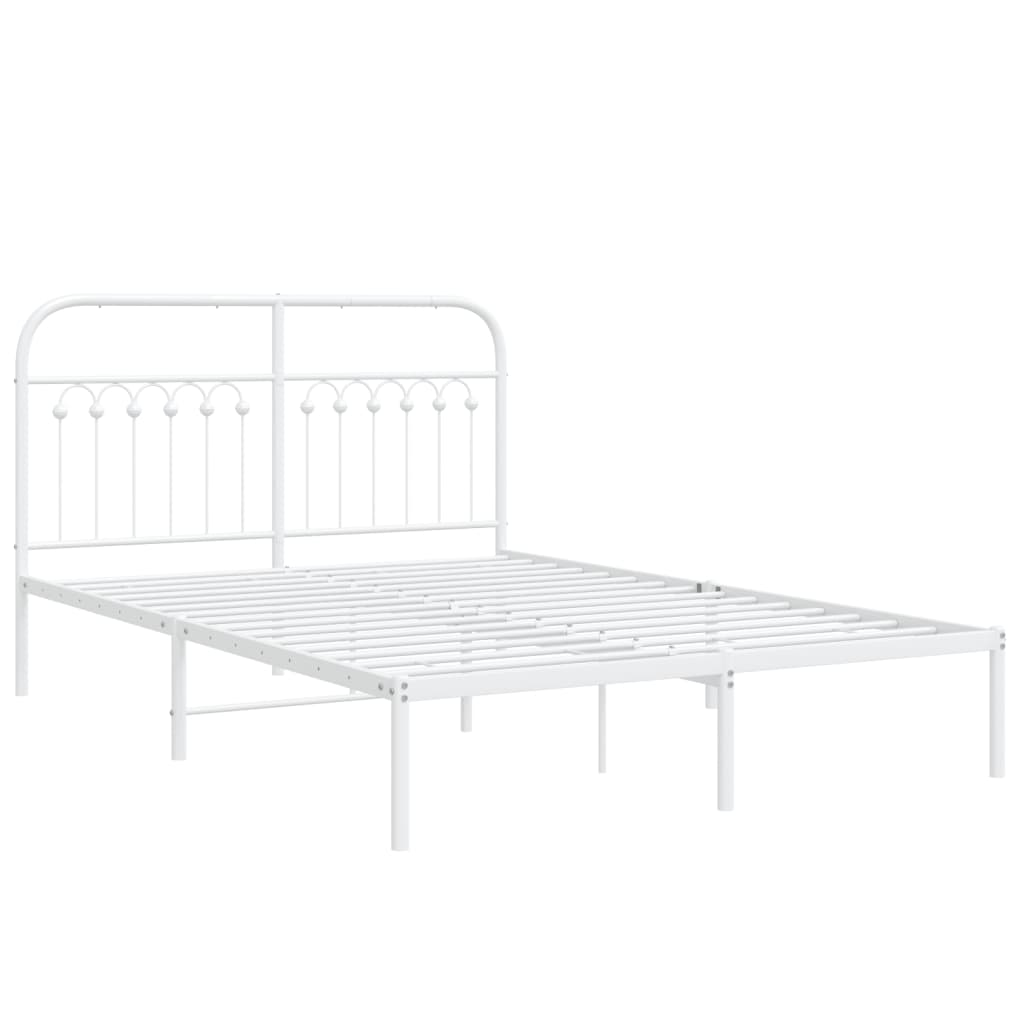 sengeramme med sengegavl 140x200 cm metal hvid