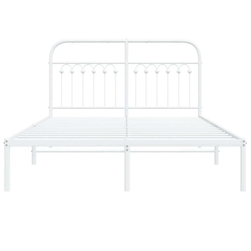 sengeramme med sengegavl 140x200 cm metal hvid