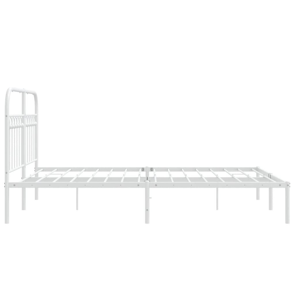 sengeramme med sengegavl 140x200 cm metal hvid