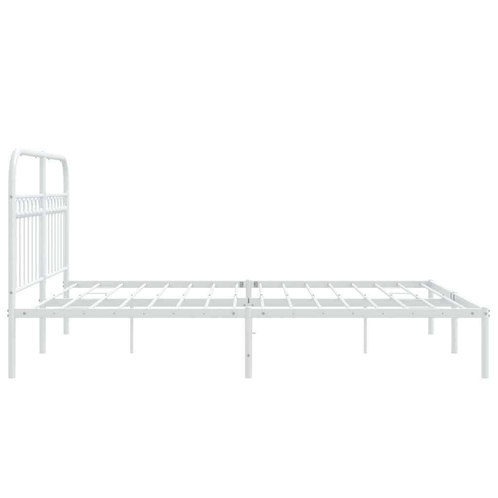 sengeramme med sengegavl 150x200 cm metal hvid