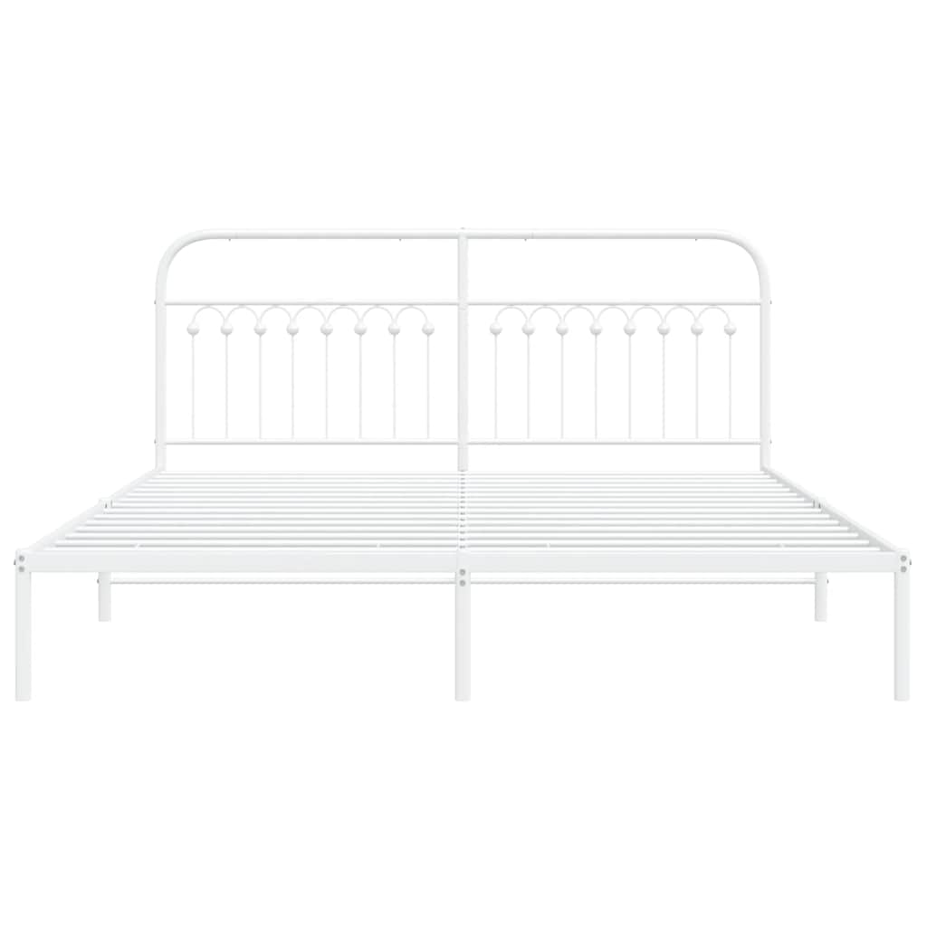sengeramme med sengegavl 183x203 cm metal hvid