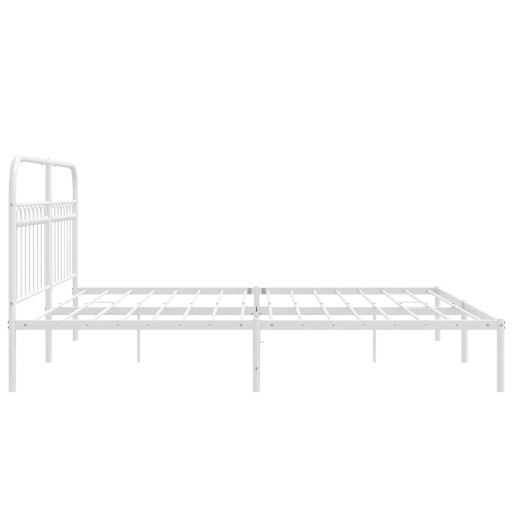 sengeramme med sengegavl 183x203 cm metal hvid
